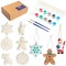 Bright Creations 26 Piece DIY Paint Your Own Ceramics for Kids Ages 3-14 – Gingerbread Man, Snowflake, Santas – Ready to Paint Hanging Xmas Ornaments with Brush and Paint Set, 2.3 x 4 In